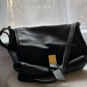 Vera Bradley Black Leather Carson Crossbody